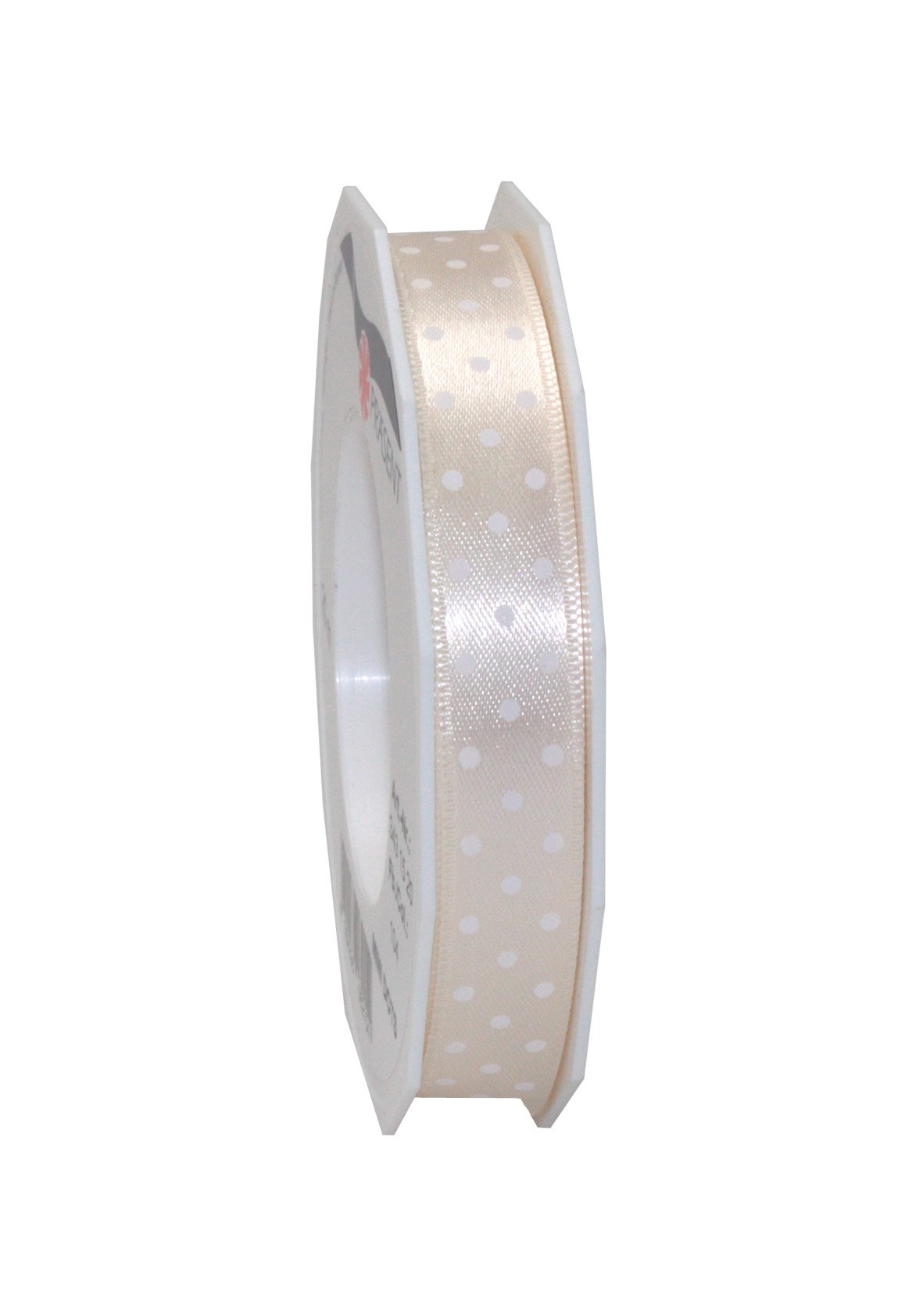 C.E. Pattberg Präsent - Mini Dots Printed Satin Ribbon Cream 15 mm width, 20 m length — image 1