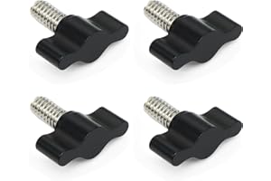Xadnitu 1/4"-20 x 1/2" Black Threaded Thumb Screw, Stainless Steel Standard/Coarse Thread with Black Adjustable Tee Wing to R