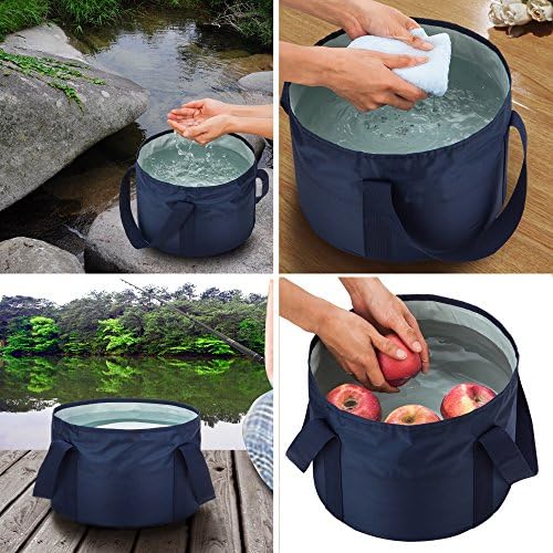 chuanyuekeji Outdoor Compact Collapsible Bucket Camping Water Container with Oxford Cloth Portable Folding for Hiking Travelling Fishing Washing and Boating 17L/4.5 gal