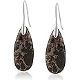 BOBOXZSZD Natural Healing Stone Fishhoop Dangle Drop Earrings Statement Gold silver earrings