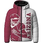 COLDBIAN Mens Sport Fans American Personalized Puffer Down Jacket Custom Name Number City Football Coat Christmas Fans Gift