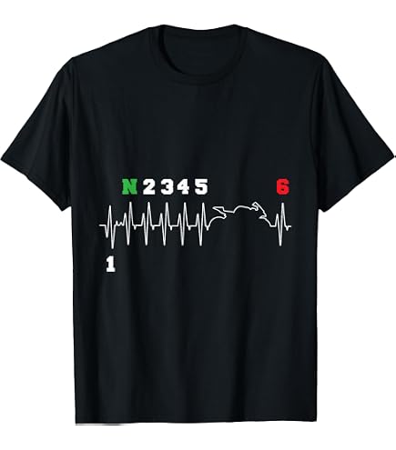 Amazon.com: 1N23456 1 Down 6 Up Motorcycle Shift Pattern T-Shirt