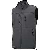 XinYangNi Men's Lightweight Softshell Golf Running Vest Outerwear Zip Up Fleece Lined Windproof Sleeveless Jacket for Hiking