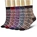 Bemaystar Nordic Wool Woman Socks Winter Socks 5-Pack