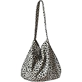 Modern Leopard Print Crossbody Bag Stylish Canvas Shoulder Bag for Women Versatile Cloth Tote