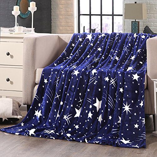 CUTI Mens Womens Kids Bedding Flannel Blankets and Throws Lightweight Couch Blanket Luxury Collection (71x79", Starry)
