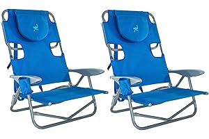 Ostrich On-Your-Back Outdoor Lounge 5 Position Reclining Beach Chair (2 Pack)
