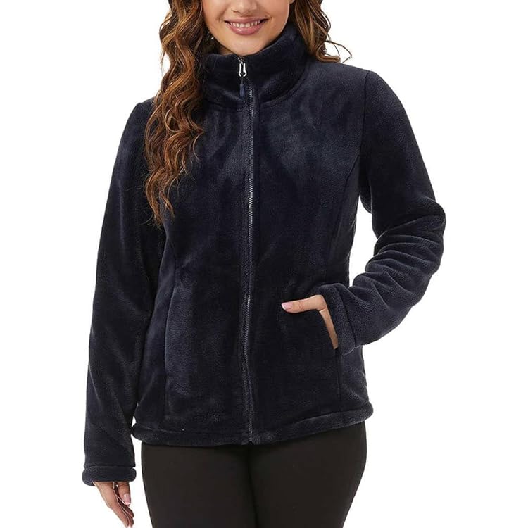 32 DEGREES Ladies' Full Zip Plush Jacket (Black, XX-Large) at