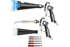 MYPIN Car Cleaning Gun, 6-9.2Bar/0.6Mpa-0.9Mpa, High Pressure Air Blow Gun with 2 Set Nozzle, Interior Car Cleaning for Vehicle Upholstery Carpet Seat