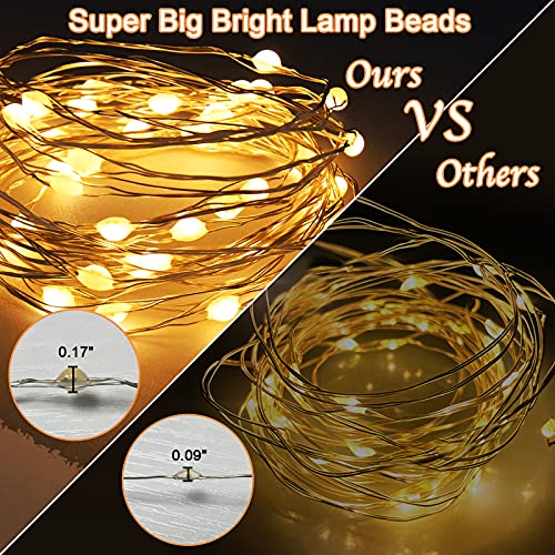 Solar String Lights Super Bright, BOLWEO Solar Fairy Lights 66Ft 200 Big LED, Solar Lights Outdoor Waterproof Decorations for Patio Garden Yard Halloween Christmas Decor Warm White