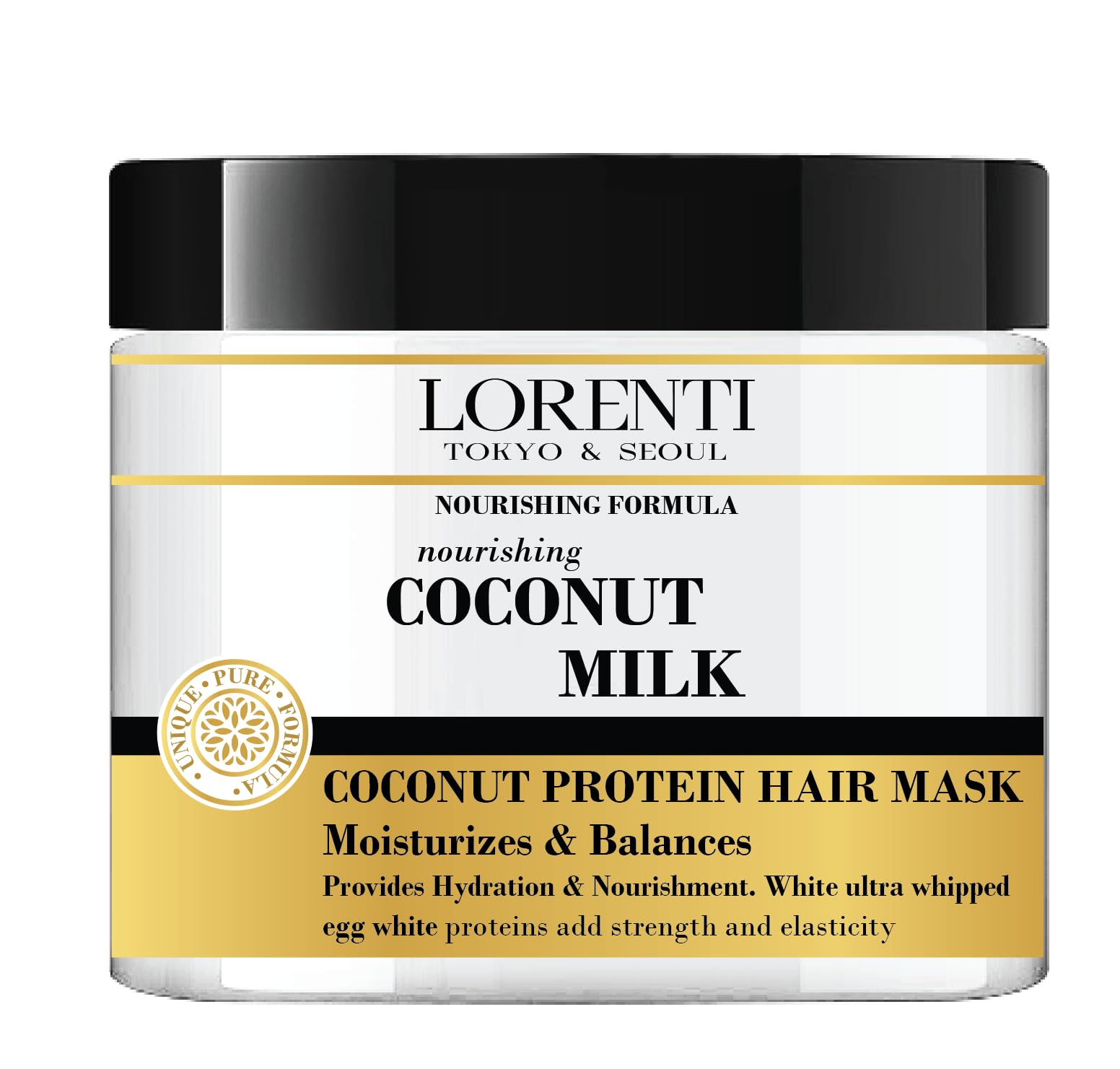 Lorenti Deep Conditioning Hair Mask 500 ml | For Dry, Damaged, Dense & Frizzed Hair | Contains Vitamin B7 & Proteins to Balance & Moisturize Hair | 16.9 Fl Oz (Coconut Milk)