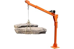 ZeStarDair Electric Pickup Truck Crane, 1100 lbs Folding Truck-Mounted Bed Crane with Remote Control 360° Swivel Jib Cranes with 3500 lbs Electric Winch for Lifting Goods, Wood