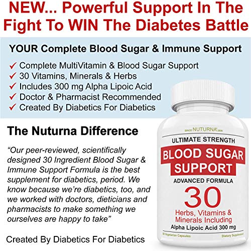 Blood Sugar Support Formula 30 Herbs, Vitamin & Minerals for Diabetic