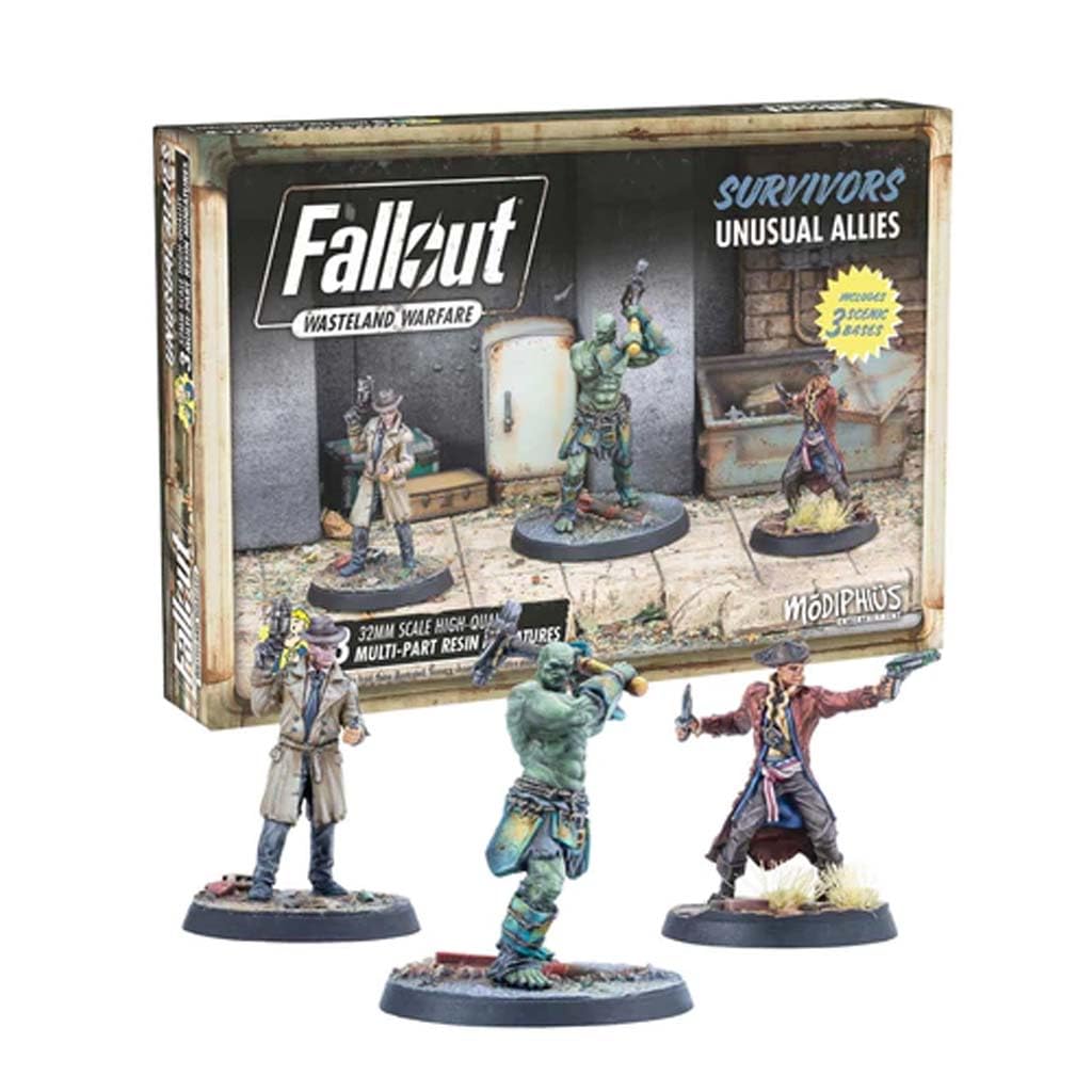 Modiphius Entertainment Fallout Wasteland Warfare Survivors Unusual Allies Miniatures Set