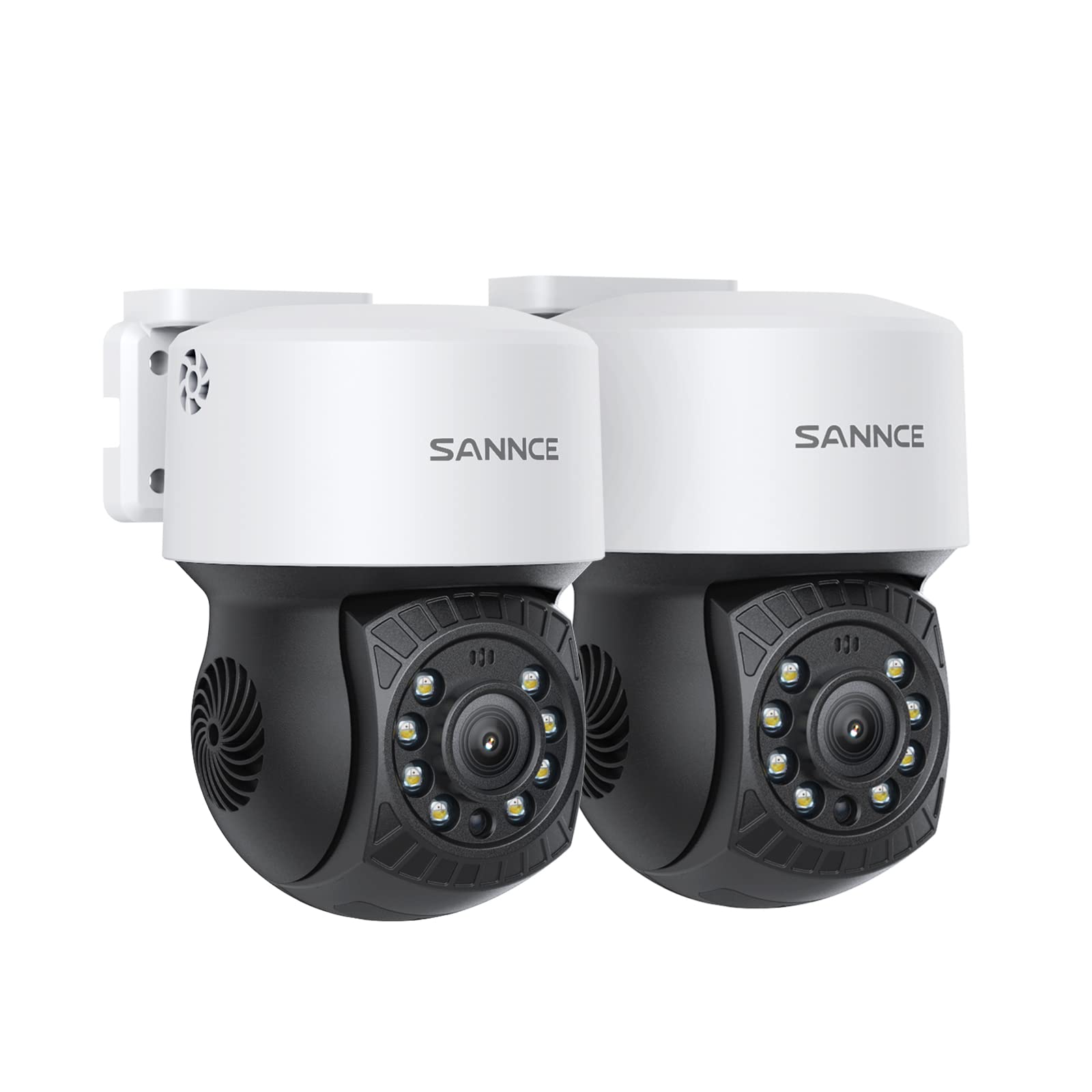SANNCE PT Digital Zoom Camera 1080P, Pan 350° Tilt 90° Outdoor Security Camera 2MP, 30 M Night Vision for Analog CCTV Surveillance System, Remote Access, Including Adapter, 2 PACK