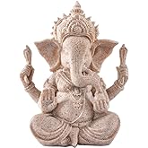 Larimuer Elephant Statue Figurine Sandstone Ganesha Buddha Statue Hand Carved Sculpture