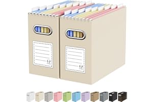 Oterri Cardboard File Organizer for Hanging File Folders Letter Size, File Storage Box with Handle, File Folder Organizer for