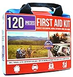 Premium First Aid Kit - Essential Pieces, Light, Portable -Free Fire Starter- Perfect for Survival, Travel, Home, Car, Camping & Preparation 120pc