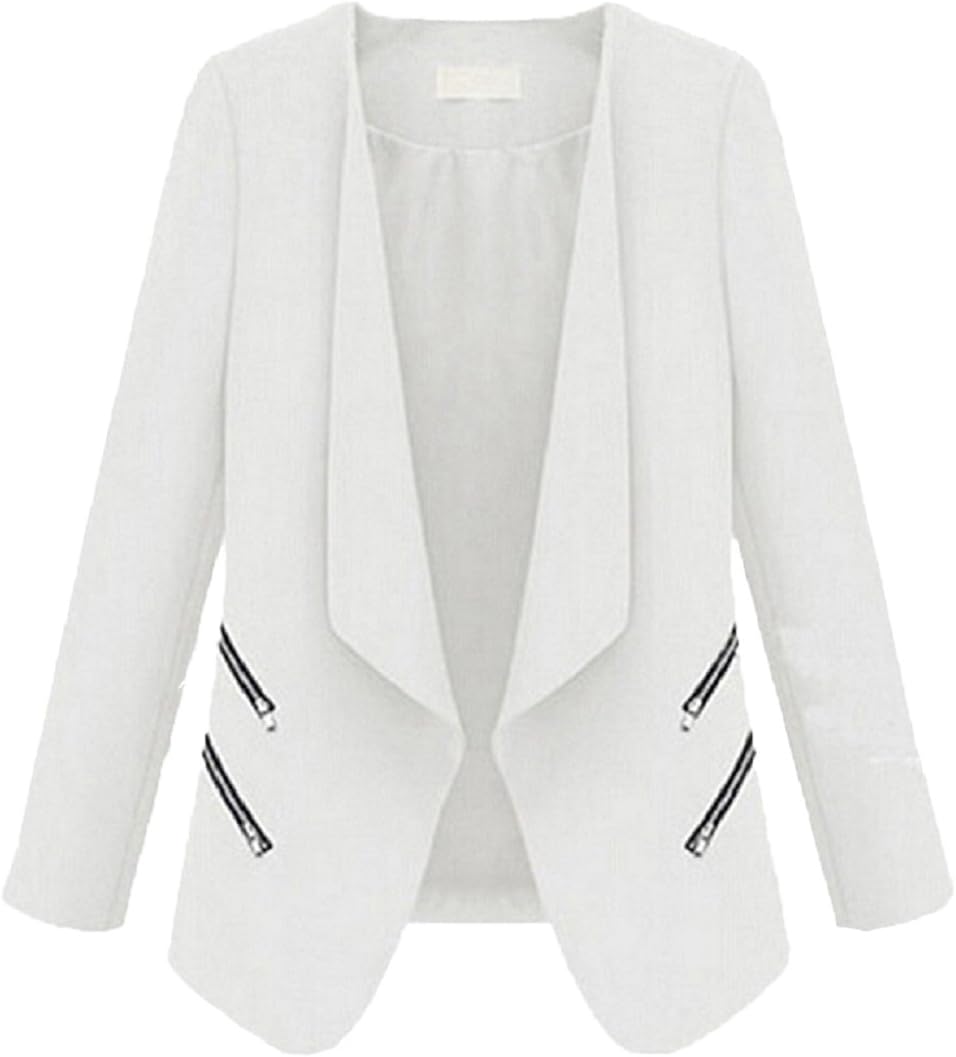 LRUD Women's blouson Plain Long Sleeve Suit Jacket