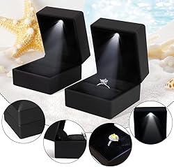 KEISIMI Luxury Ring Box with LED Light, Ring Box