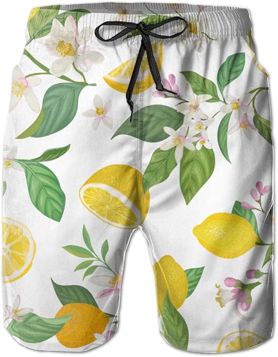 Amazon 山の頂上の美しい夕焼け空 松の森 水面での湖の太陽光の反射 ベクトル自然イラストホワイトメンズクイックドライプリントドローストリング付きウエストショートトランク 水着 通販