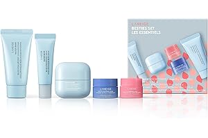 LANEIGE Icons To Go & Besties Set: Water Bank Cream, Cream Skin, Water Sleeping Mask, Lip Sleeping Mask, Hyaluronic Acid, Squalane, Coconut Oil, Vitamin C, Travel Friendly