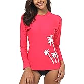 Wetopkim Womens Long Sleeve Rash Guard Swim Shirt Surfing Rashguard Tops Swimwear
