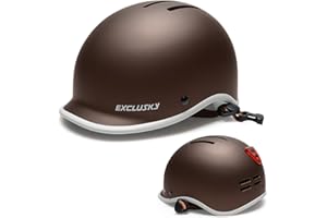 Exclusky Adult Bike Helmet, Bicycle Helmet with USB Rear Light for Men & Women Commuting, Road, Skating Cycling Helmet with A