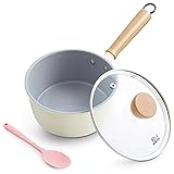 ROCKURWOK Ceramic Nonstick Sauce Pan with Lid, 1.5
