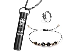 YNbaby 528Hz Meditation Whistle - Handmade Necklace with Obsidian Bracelet, Stress-Relieving Ring & Constellation Designs - for Anxiety, Quitting Smoking, and Meditation