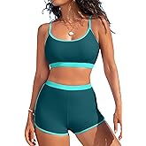 Herseas High Waisted Bikini Sets for Women - 2 Piece Tummy Control Swimsuits Modest Bathing Suit Shorts Swim Suits 2026