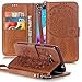 Galaxy J3 (2016) Case, Galaxy Amp Prime Case, Galaxy Express Prime Case, Galaxy Sol Case, JanCalm [Wrist Strap] Premium PU Leather [Multi Card/Cash Slots] Stand Flip Cover with Pen (Brown)