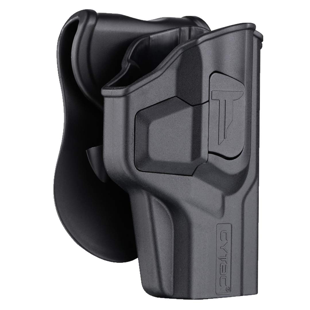 Photo 1 of Springfield XD Compact Holsters, OWB Holster for Springfield Armory XD-9 4" / XD-40 4" / HS2000 - Index Finger Released | Adjustable Cant | Autolock | Outside Waistband Carry | Matte Finish -RH Black