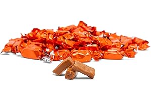 Candy Envy - Orange Wrappers Individually Wrapped - Toffee Milk Caramels - 2 Pound Bag - Approx. 190 Pieces
