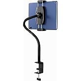Tablet Stand Holder, Gooseneck iPad Holder Clamp Mount, 360° Adjustable Arm Mount for iPad mini/Air/Pro、Kindle Fire, Galaxy Tabs, All 4.7"-13.5" Tablets, for Work Meetings, Video, Bed, Kitchen