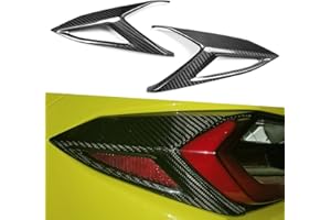 YIPMOTIV Tail Light Lamp Cover Guard Trim for Corvette C8 Z51 Z06 ZR1 HTC Coupe Stingray 2020 2021 2022 2023 2024 2025,Genuine Carbon Fiber Tailight Brake Signal Frame Bezel