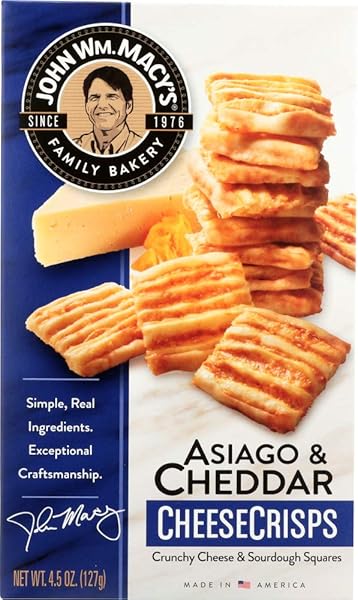 JOHN MACYS ASIAGO CHEDDAR CHEESE CRISP, 4.5 OZ