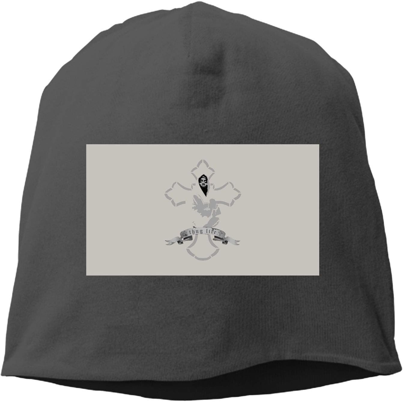 CHINITH Thug Life Knitted Cap Trendy Warm Chunky Soft Stretch Cable Knit Slouchy Beanie Hat