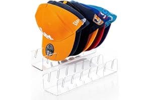 2 Pack Clear Hat Stand for Baseball Caps,No Install Acrylic Hat Holder Display and Organizer,14 Baseball Caps Storage,Hat Rac
