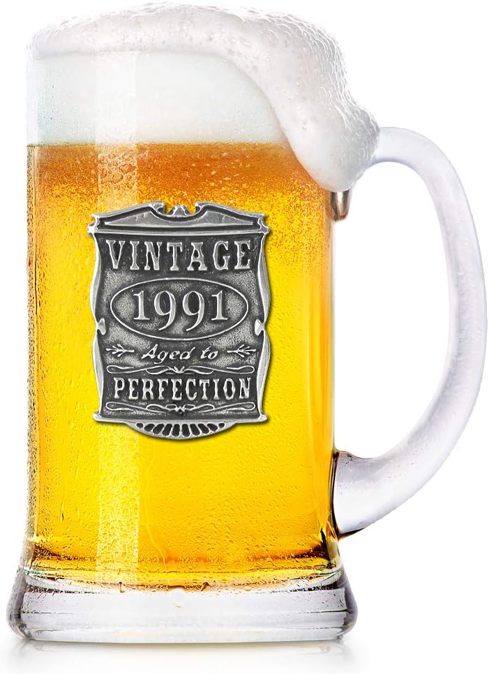 English Pewter Company 1 Pint Vintage Years 1996 30th Birthday or Anniversary Beer Mug Glass Tankard