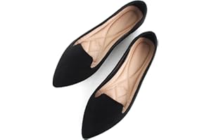 SAILING LU Women Pointed Toe Ballets Flats Faux Suede Comfortable Soft Ballet Walking Shoes Dressy Slip-on Ballerina Shoes