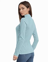 Womens Long Sleeve Turtleneck T-Shirts Mock Neck