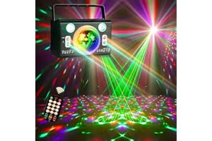 FINDISCO Disco Light,Party Lights, RGB 4 Lens Sound Activated DJ Strobe Stage Lights for Parties Birthday Christmas Gifts Wedding Karaoke Bar Club Pub Home Room Halloween Decorations