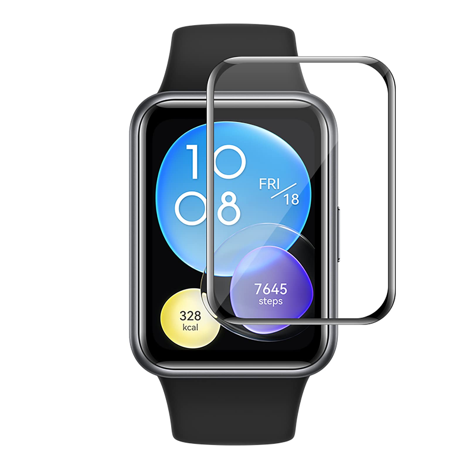 GIOPUEY [3 Pack] Screen Protector for huawei watch FIT 2, [ Full Coverage] Composite material Screen Protective Film, [Anti-Bubble] [Wear-resistant] - Transparent