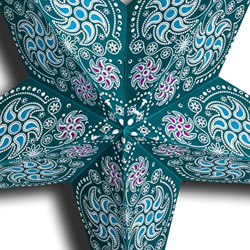 GalaxyArts - Chakra (Turquoise, Medium) - Paper Star Lantern - Handmade