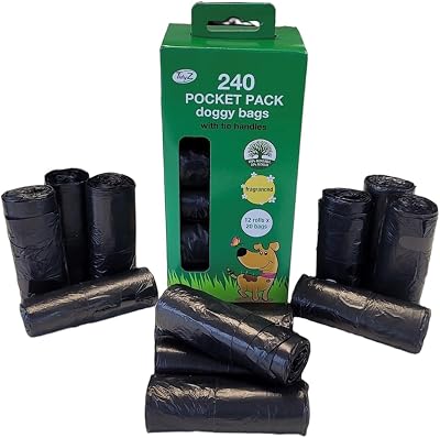 Tidyz 240 TidyZ Dog Poo Bags 30% Recycled 12 Rolls 20 bags Tie Handles Scented