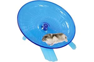 WONTEE Hamster Flying Saucer Silent Running Exercise Wheel for Gerbil Rat Mouse Hedgehog Small Animals (Blue)