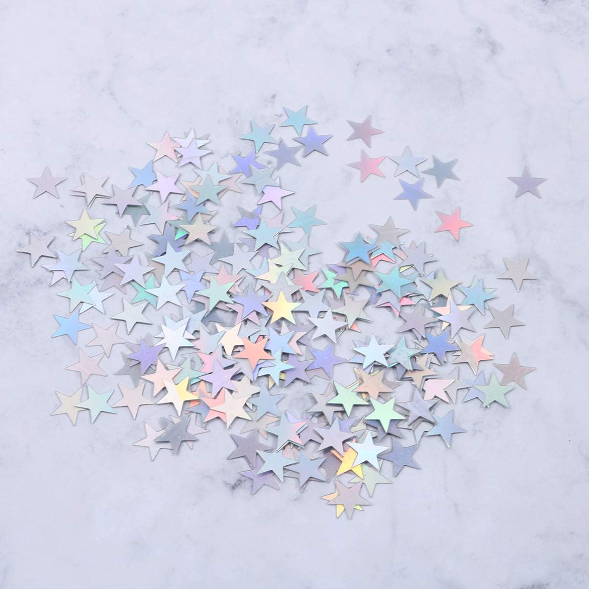 Toyvian 2000 Pcs DIY Star Confetti Star Glitter Star Sequins Nail Sequins for Party Wedding Birthday DIY Supplies 10MM (Silver) - Image 5