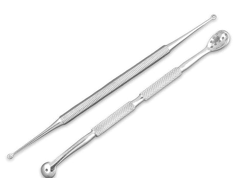 PROFI Komedonenquetscher Set | Mitesser-Entferner | Komedonenheber | Milienmesser - 2-Teiliges SET
