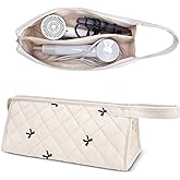 idoltimes Quilted Hair Tools Travel Bag, Compatible with Dyson Airwrap Styler, Portable Cotton Floral Organizer Case for Shark FlexStyle Attachments Storage